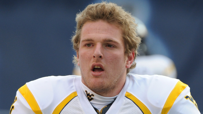 Pat McAfee during a Mountaineers game