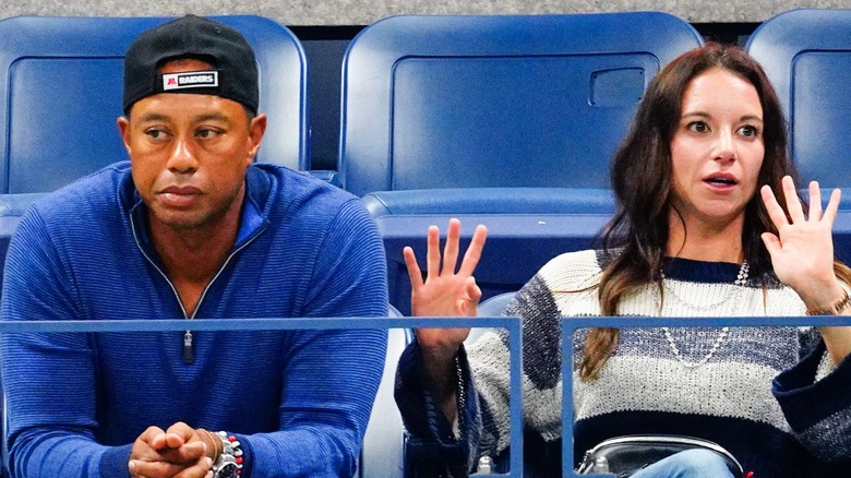 Tiger Woods and Erica Herman watch the US Open in New York City (2019)