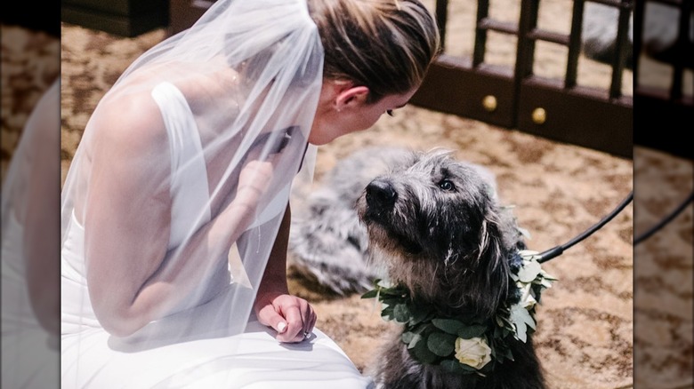 Kylie Kelce with dog