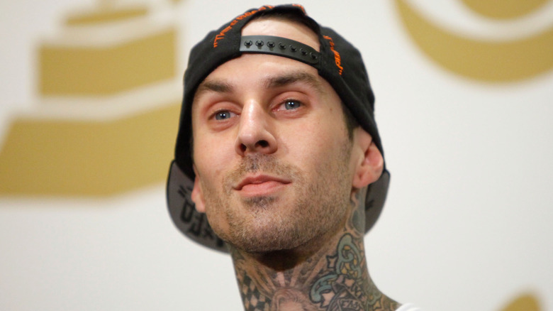 Travis Barker smiling