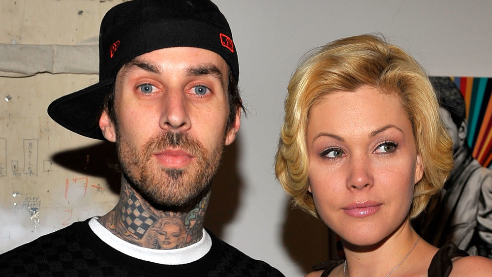 Travis Barker and Shanna Moakler attend an event