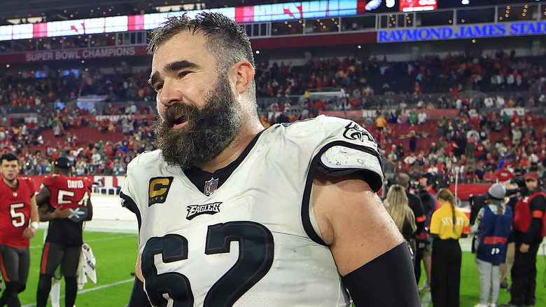 Jason Kelce on the field