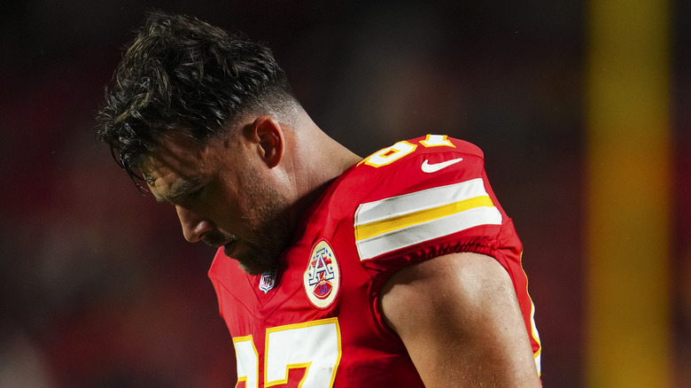 Travis Kelce hangs his head on November 4, 2024