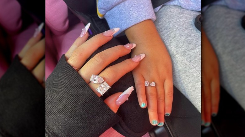 Kylie Jenner and Stormi show off their diamond rings