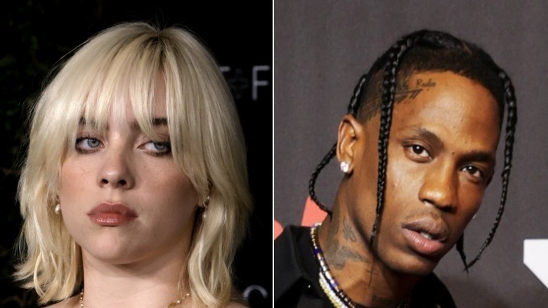 Billie Eilish Travis Scott side-by-side