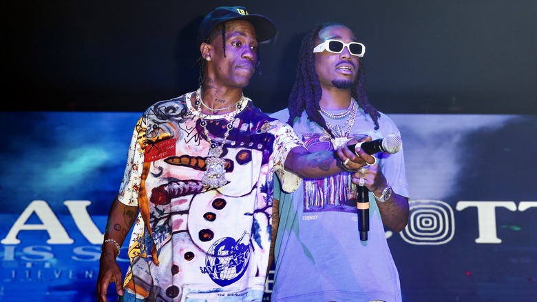 Travis Scott performing with Quavo