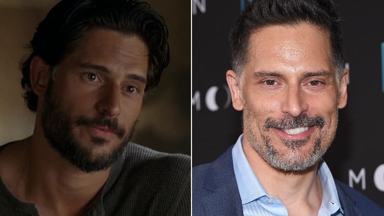 Joe Manganiello in "True Blood" and smiling at a 2022 film premiere