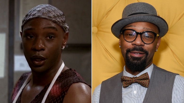 Nelsan Ellis in "True Blood" and wearing a hat in 2017