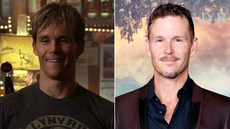 Ryan Kwanten smiling in "True Blood" and smiling at an event in 2022