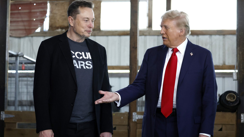 Donald Trump and Elon Musk talking