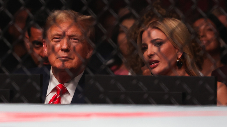 Donald and Ivanka Trump behind UFC fencing