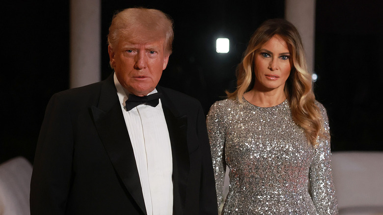 Donald and Melania Trump in formal wear 