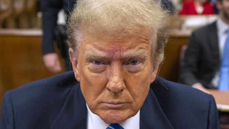 Donald Trump scowling