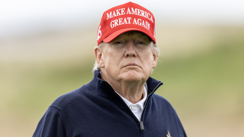 Donald Trump wearing MAGA hat