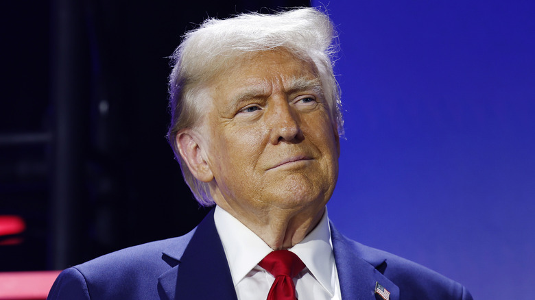 Donald Trump posing during rally