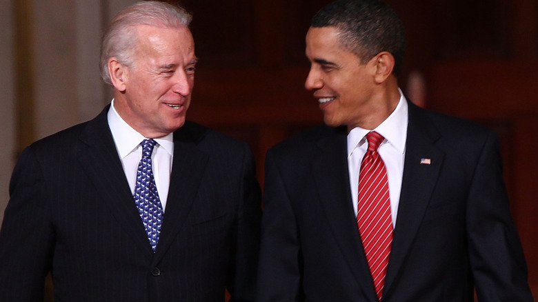 Joe Biden and Barack Obama walking together