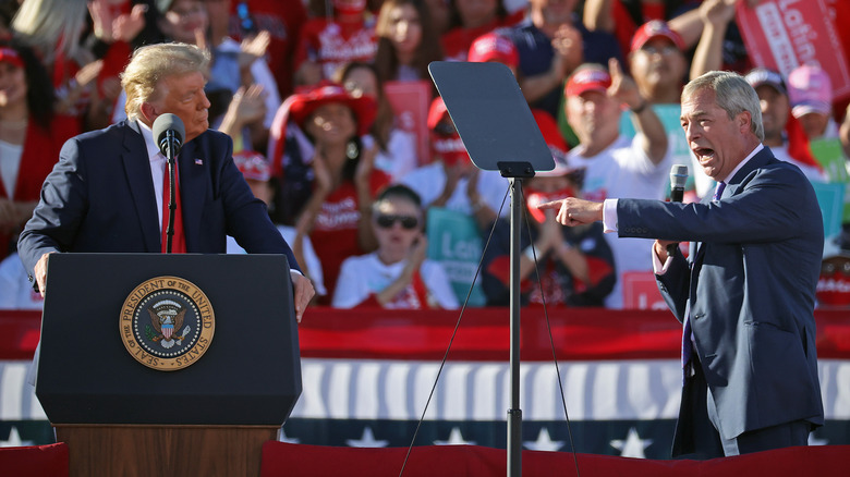 Nigel Farage praises Donald Trump, October 2020 rally