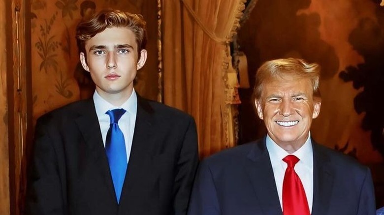 Barron and Donald Trump posing