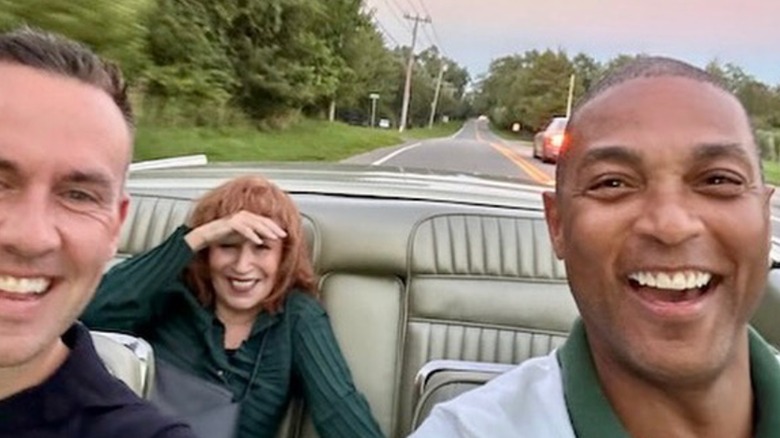 Joy Behar smiling in backseat