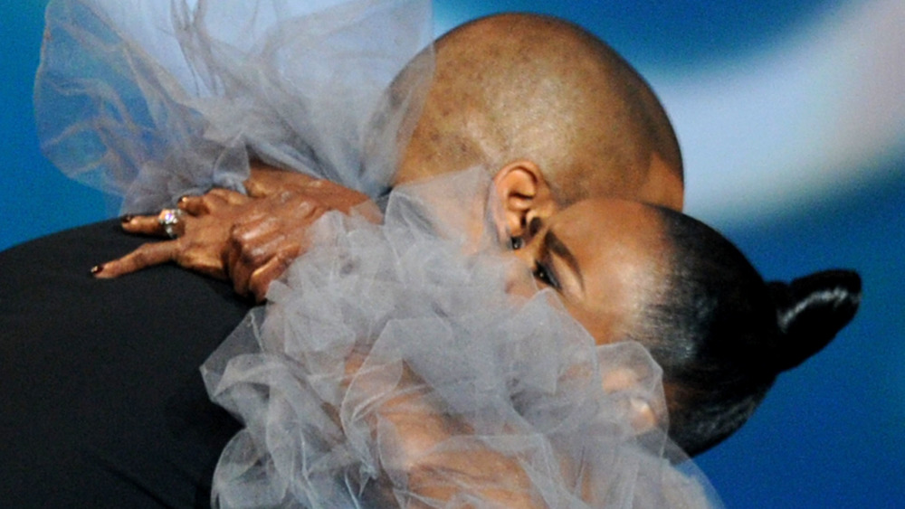 Tyler Perry & Cicely Tyson embrace on stage