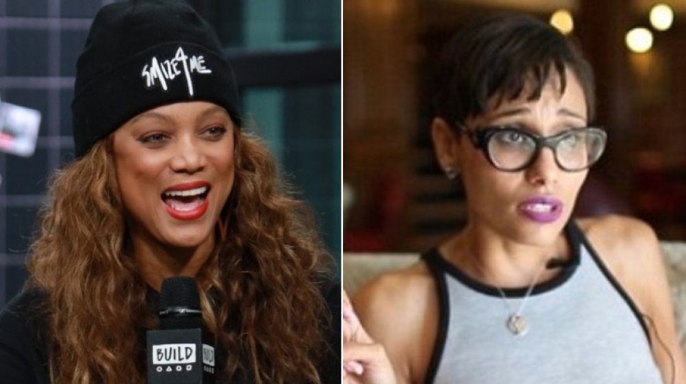 Split image of Tyra Banks and Angelea Preston