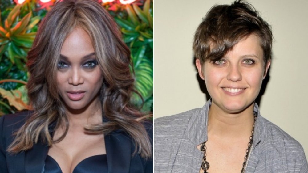 Split image of Tyra Banks and Kim Stolz