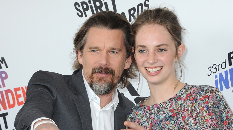 Maya Hawke Ethan Hawke on Red Carpet