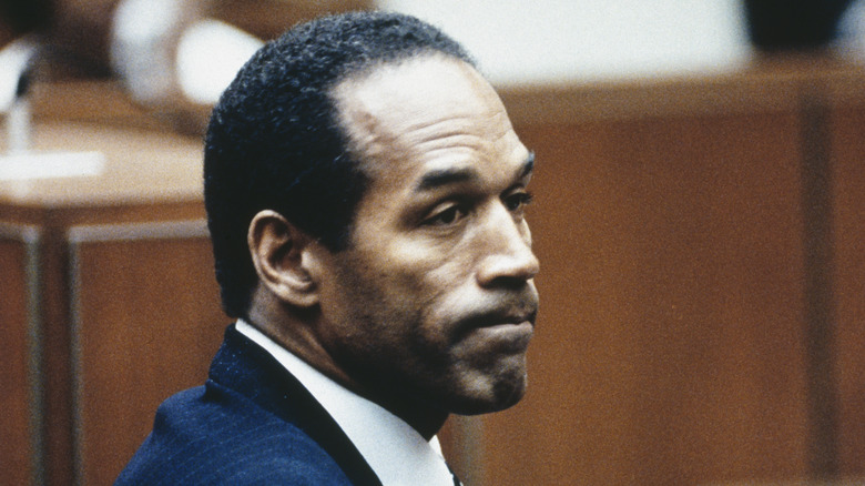 O.J. Simpson scowl court