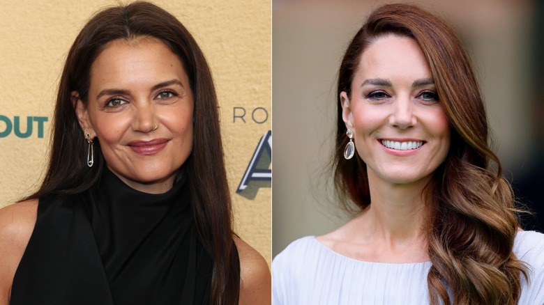 Katie Holmes smiling, Kate Middleton smiling