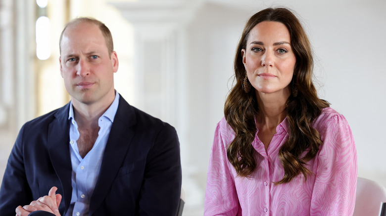 Prince William and Kate Middleton serious expression