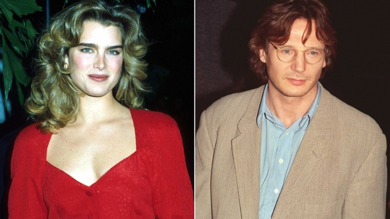 Brooke Shields posing, Liam Neeson posing