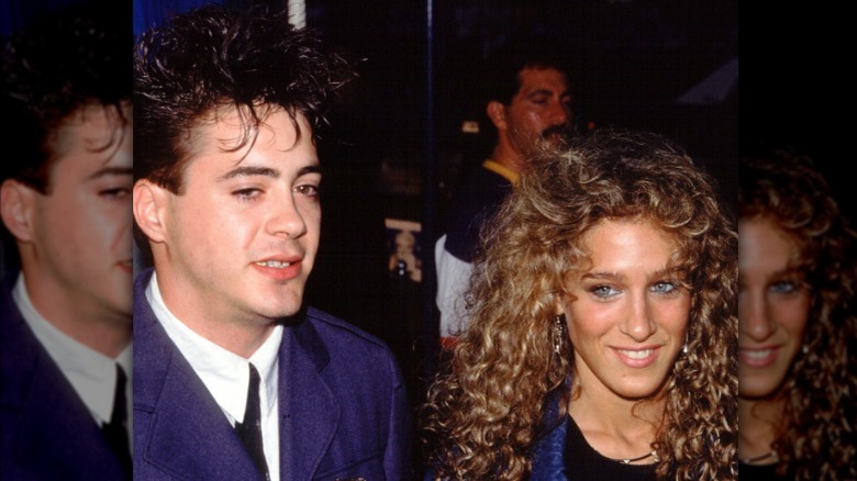 Robert Downey Jr. posing with Sarah Jessica Parker