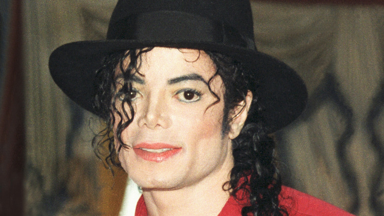 Michael Jackson smiles in close-up