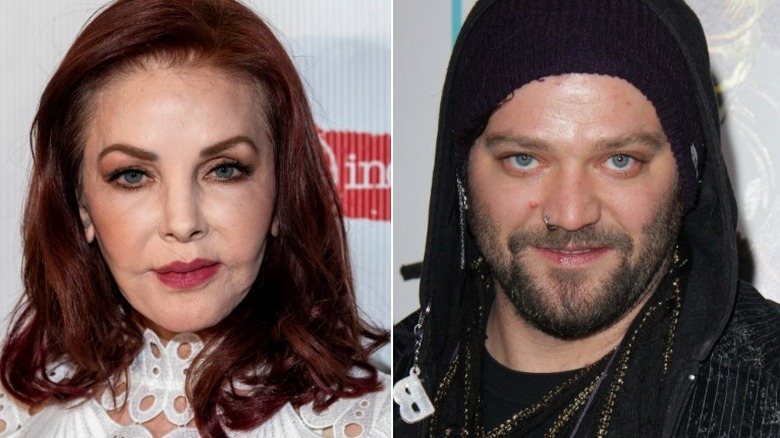  Priscilla Presley, Bam Margera smiling