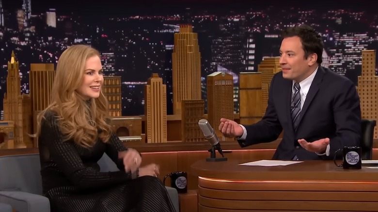 Nicole Kidman and Jimmy Fallon talking