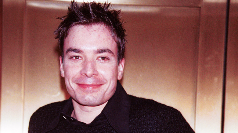 Jimmy Fallon smiling with spiky hair