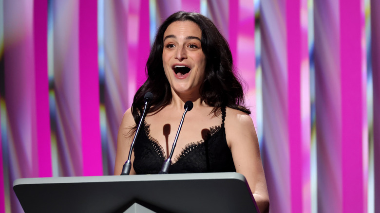 Jenny Slate speaking at event