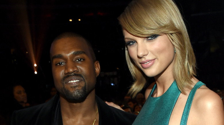 Kanye West and Taylor Swift smiling together