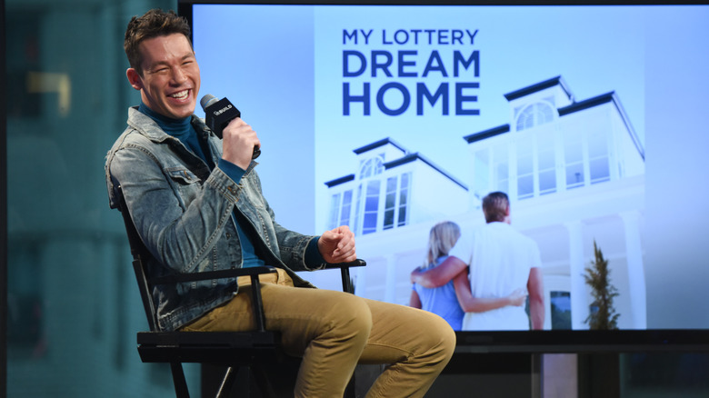 David Bromstad laughing with micropholne