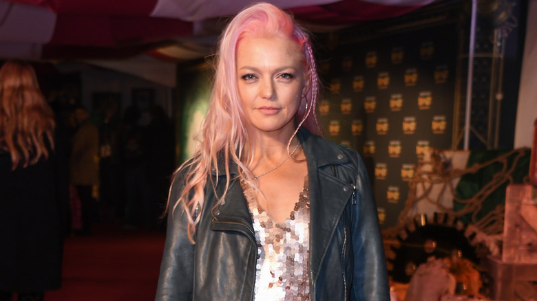 Hannah Spearritt with pink hair