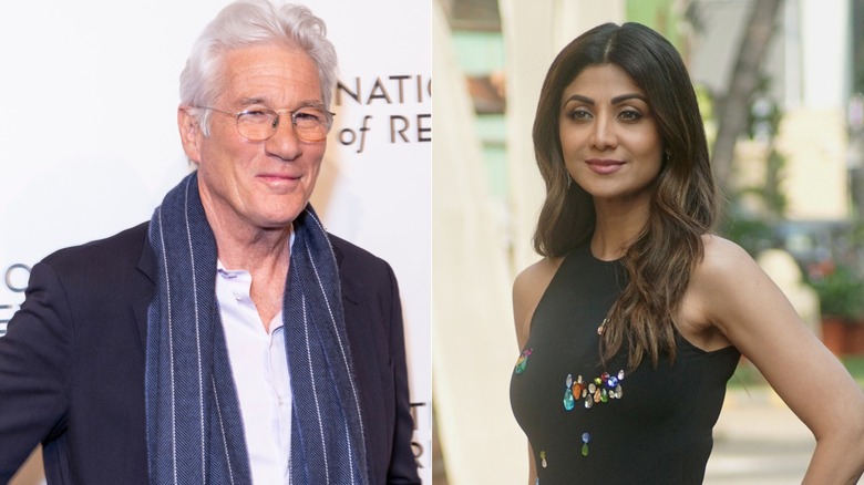 Richard Gere and Shilpa Shetty smiling