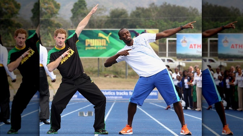 Prince Harry and Usain Bolt meet in 2012