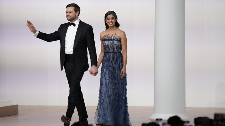 Vice President JD Vance and his wife Usha Vance attending the Commander-in-Chief Ball