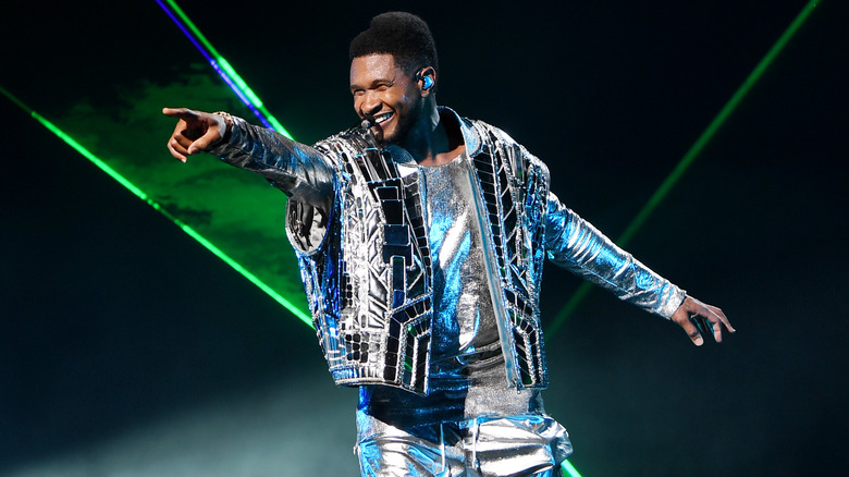 Usher performing