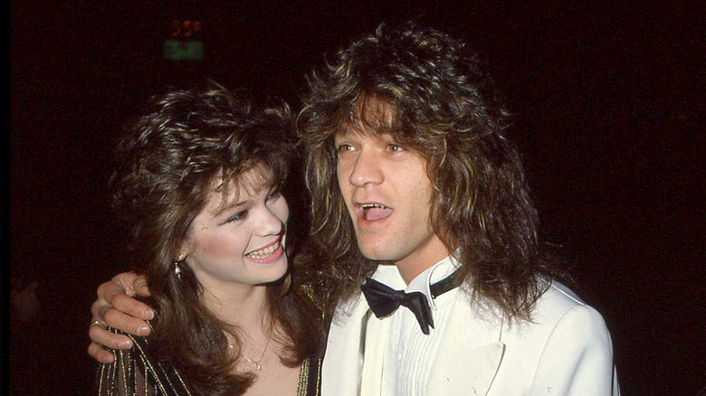 Valerie Bertinelli and Eddie Van Halen pose 