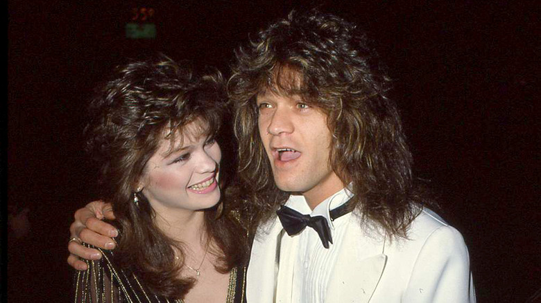 Valerie Bertinelli and Eddie Van Halen dining at Chasens Restaurant