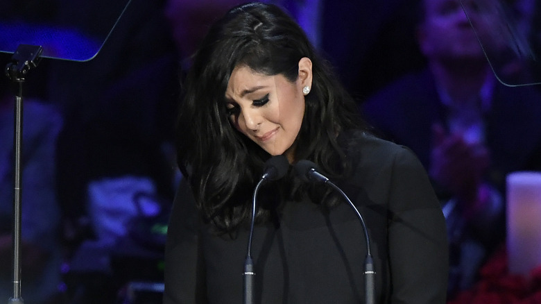 Vanessa Bryant speaks head down at The Celebration of Life for Kobe & Gianna Bryant at Staples Center