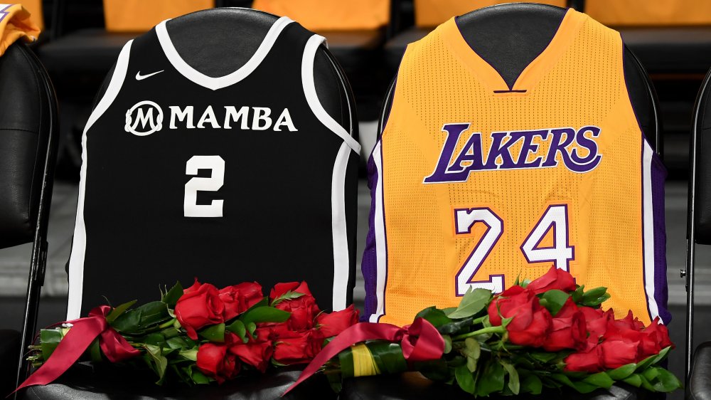 Jerseys memorializing Gianna and Kobe Bryant
