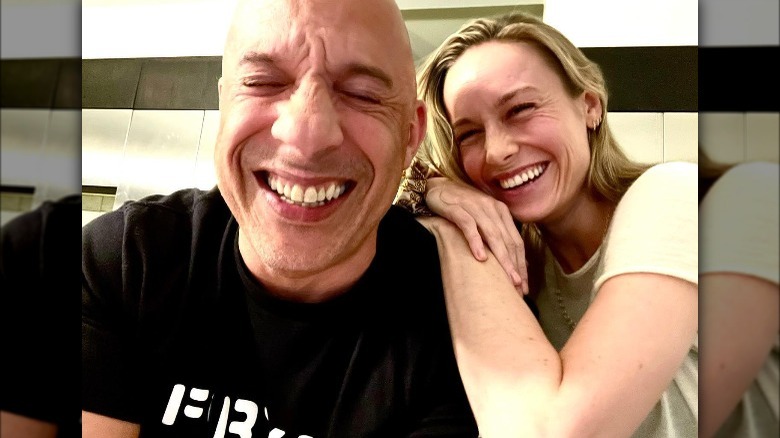 Vin Diesel and Brie Larson smile 