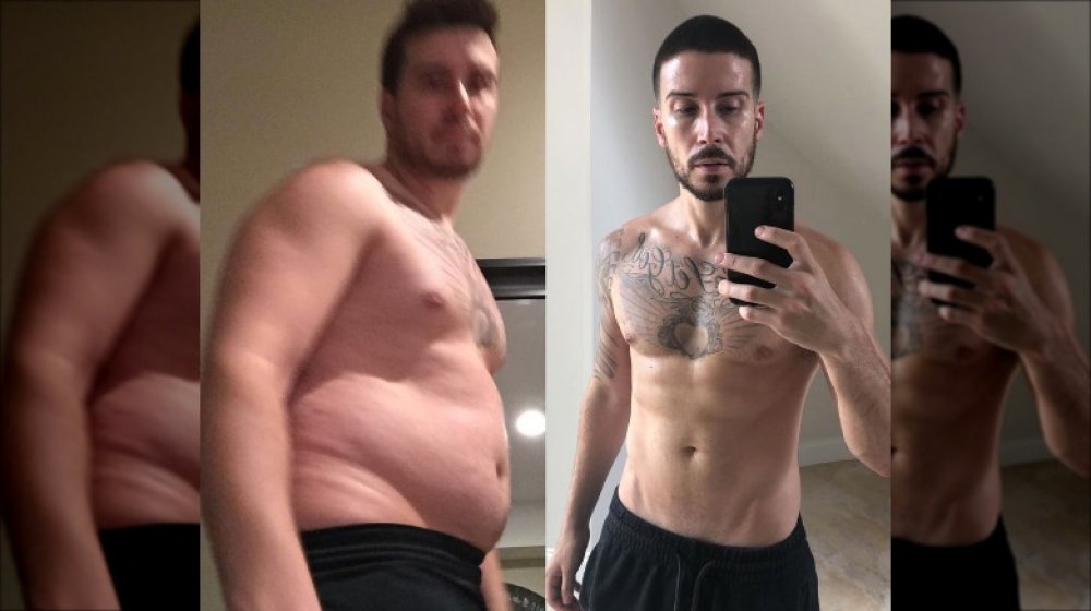 Vinny Guadagnino's before-and-after photo on Instagram